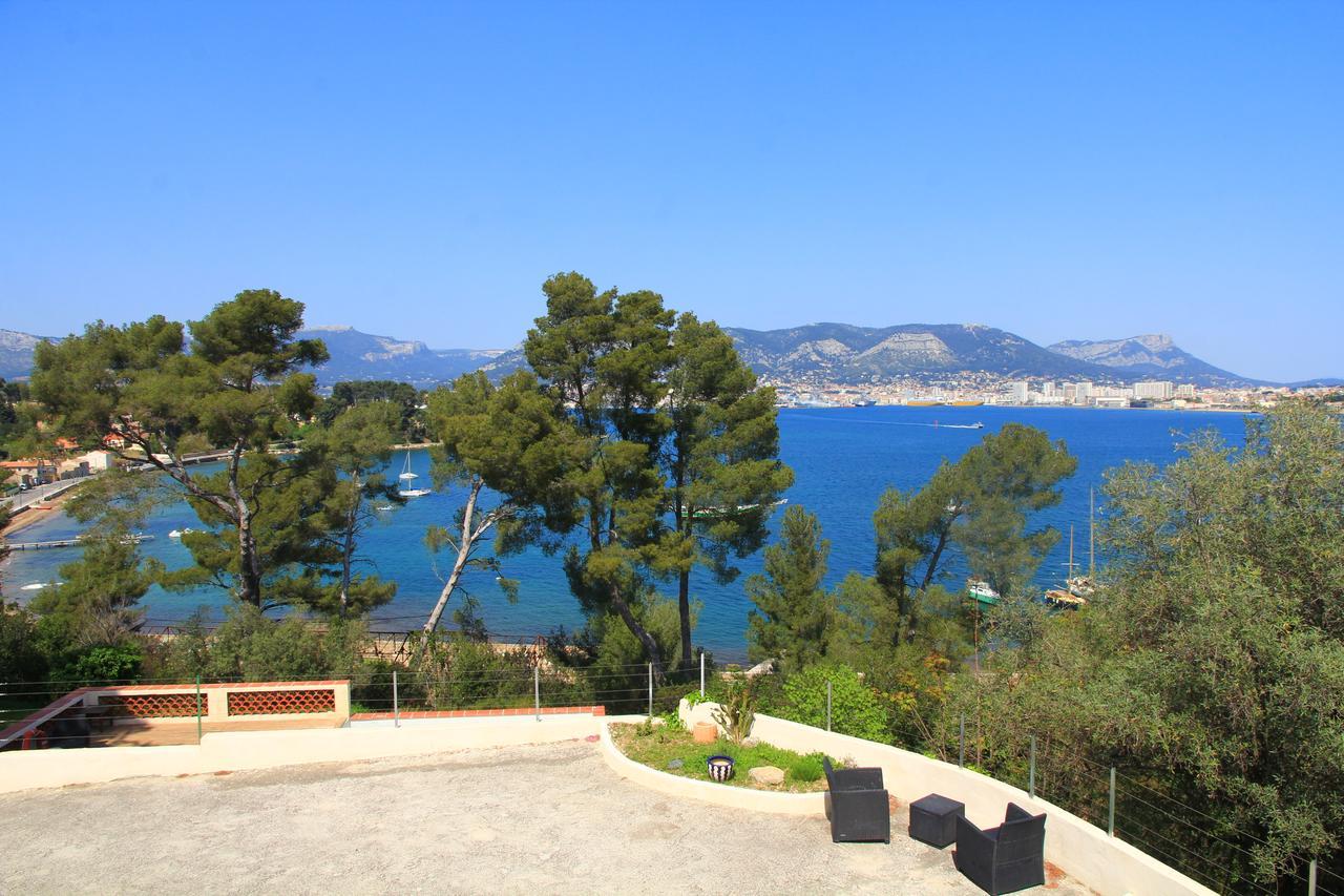 Villa-Chateau Les Terrasses - Tamaris, Plage Des Sablettes, Mer Au Bas De La Propriete La Seyne-sur-Mer Buitenkant foto